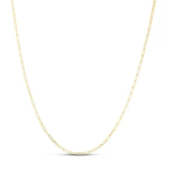 Adjustable Paperclip Chain Necklace In 14K Yellow Gold, 1.5Mm, 22"