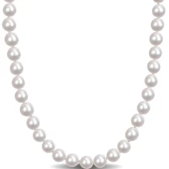Akoya Pearl Necklace In 14K Yellow Gold, 8Mm, 18
