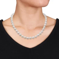 Akoya Pearl Necklace In 14K Yellow Gold, 8Mm, 18