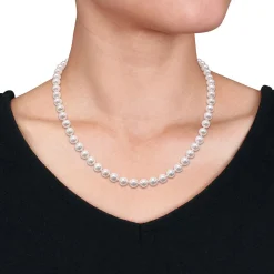 Akoya Pearl Necklace In 14K Yellow Gold, 6Mm, 18