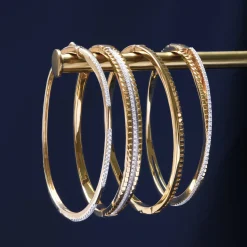 Alternating Diamond Bar Bangle Bracelet In Vermeil, 6.5