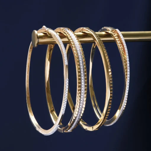 Alternating Diamond Bar Bangle Bracelet In Vermeil, 6.5" (1/5 Ct. Tw.)