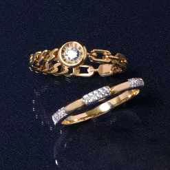 Alternating Diamond Pave Bar Ring In Vermeil (1/10 Ct. Tw.)
