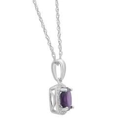 Amethyst & Diamond Accent Cushion-Cut Halo Boxed Set In Sterling Silver
