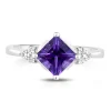 Amethyst & White Topaz Ring In Sterling Silver