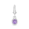Amethyst Birthstone Charm In Sterling Silver