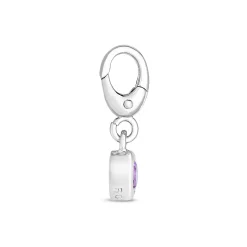 Amethyst Birthstone Charm In Sterling Silver