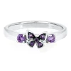 Amethyst Butterfly Stack Ring In Sterling Silver