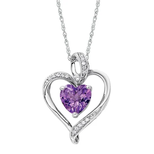 Amethyst Heart Necklace
