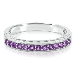 Amethyst Stack Ring In Sterling Silver