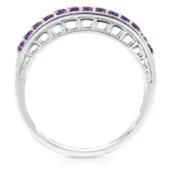 Amethyst Stack Ring In Sterling Silver