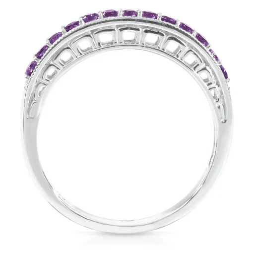 Amethyst Stack Ring In Sterling Silver