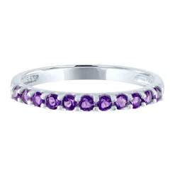 Amethyst Stacking Ring In 10K White Gold