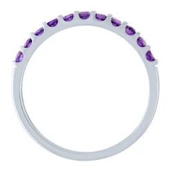 Amethyst Stacking Ring In 10K White Gold