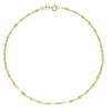 Anklet With Mirror Links In 14K Yellow Gold