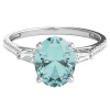 Aquamarine & 1/5 Ct. Tw. Diamond Ring In 14K White Gold