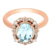 Aquamarine & 1/7 Ct. Tw. Diamond Ring In 10K Rose Gold