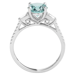 Aquamarine & 1/5 Ct. Tw. Diamond Ring In 14K White Gold