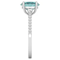 Aquamarine & 1/5 Ct. Tw. Diamond Ring In 14K White Gold