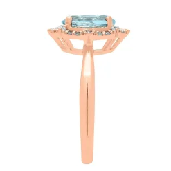 Aquamarine & 1/7 Ct. Tw. Diamond Ring In 10K Rose Gold