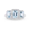 Aquamarine And Diamond Ring In 10K White Gold (1/4 Ct. Tw.)