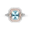 Aquamarine And Diamond Ring In 14K White And Rose Gold (1/5 Ct. Tw.)