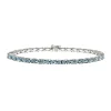 Aquamarine Bracelet In Sterling Silver