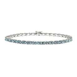 Aquamarine Bracelet In Sterling Silver
