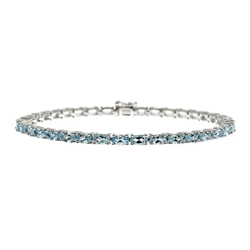 Aquamarine Bracelet In Sterling Silver