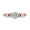 Ariel Diamond Cluster Promise Ring In Sterling Silver & 10K Rose Gold (1/4 Ct. Tw.)