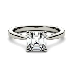 Asscher-Cut Moissanite Ring In 14K White Gold (1 1/3 Ct. Tw.)