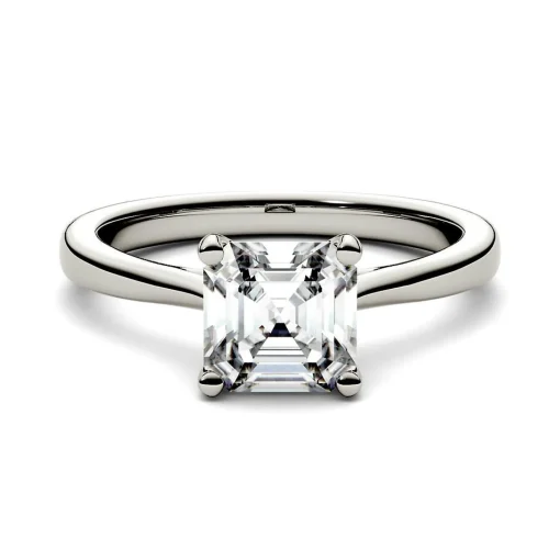 Asscher-Cut Moissanite Ring In 14K White Gold (1 1/3 Ct. Tw.)