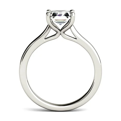 Asscher-Cut Moissanite Ring In 14K White Gold (1 1/3 Ct. Tw.)