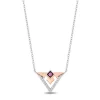 Aurora Pink Sapphire And Diamond Pendant In Sterling Silver And 10K Rose Gold (1/10 Ct. Tw.)