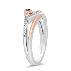 Aurora Pink Sapphire And Diamond Ring In Sterling Silver And 10K Rose Gold (1/10 Ct. Tw.)