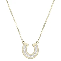 Baguette Diamond Horseshoe Pendant In 10K Yellow Gold (1/7 Ct. Tw.)