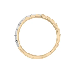 Baguette Diamond Ribbed 'X' Ring In 14K Yellow Gold (1/3 Ct. Tw.)