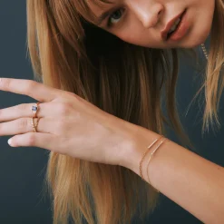Baguette Diamond Ribbed 'X' Ring In 14K Yellow Gold (1/3 Ct. Tw.)