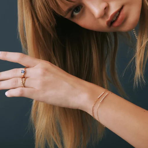 Baguette Diamond Ribbed 'X' Ring In 14K Yellow Gold (1/3 Ct. Tw.)