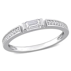 Baguette Moissanite Stacking Ring In Sterling Silver (3/8 Ct. Tw.)