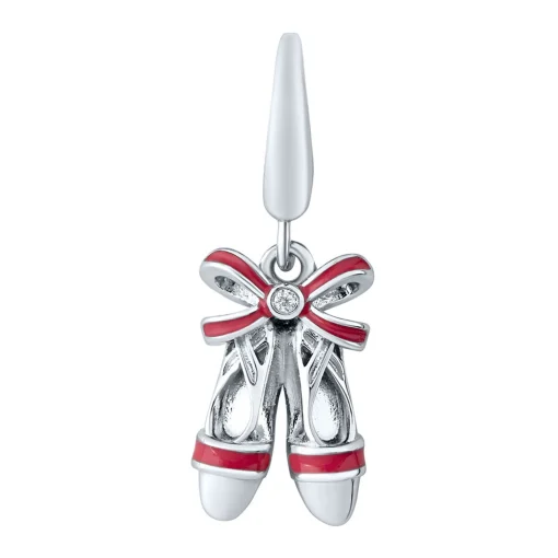 Ballet Shoes Charm In Sterling Silver