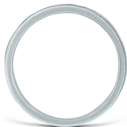 Beaded Hammer Finish Band In Platinum, 6Mm