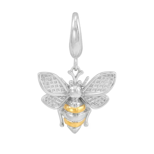 Bee Charm With 14K Yellow Gold Plating In Sterling Silver