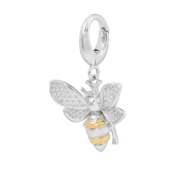 Bee Charm With 14K Yellow Gold Plating In Sterling Silver