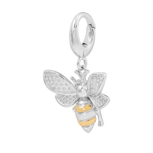 Bee Charm With 14K Yellow Gold Plating In Sterling Silver