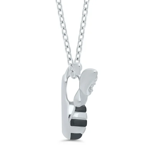Bee Pendant With Diamond Accents In Sterling Silver
