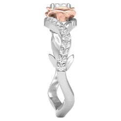 Belle Rose Diamond Promise Ring In 14K White & Rose Gold (1/4 Ct. Tw.)