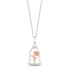 Belle Rose Dome Pendant In Sterling Silver & 10K Rose Gold
