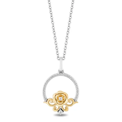 Belle 30Th-Anniversary Diamond Circle Pendant In Sterling Silver & 10K Yellow Gold (1/7 Ct. Tw.)