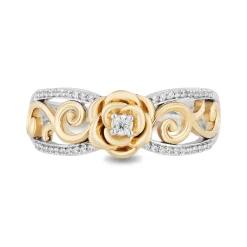 Belle 30Th-Anniversary Diamond Rose Ring In Sterling Silver & 10K Yellow Gold (1/8 Ct. Tw.)